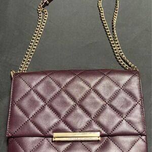Kate Spade Emerson Place Lenia Quilted Leather Chain Shoulder Bag Plum